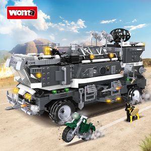 WOMA TOYS 1361pcs Big Armoured Force City Police Car Heavy Armored <strong>Command</strong> Vehicle <strong>Building</strong> <strong>Blocks</strong> Bricks Juguetes - Product Image 2