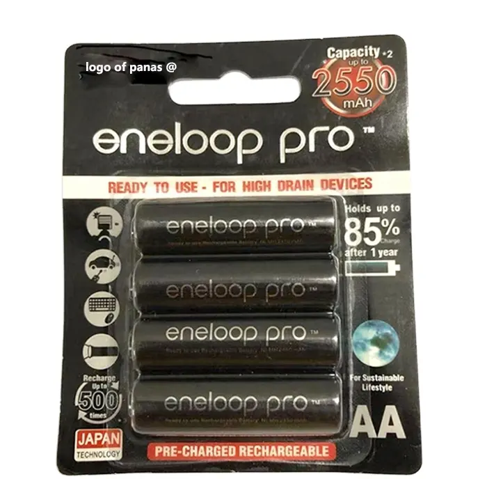 Panaso Enelop-pilas recargables AA 2550 V NI-MH para juguetes eléctricos, linterna, cámara, batería precargada, 1,2 mAh, nuevo