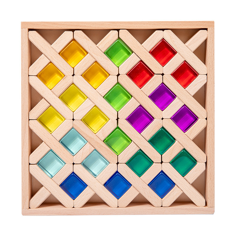 Cross-shaped gem building blocks