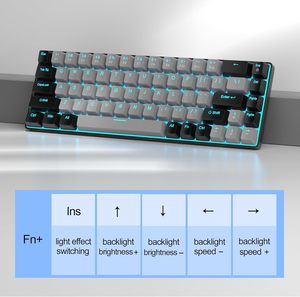 2,4 Ghz inalámbrico RGB retroiluminado 68 teclas Teclado mecánico Intercambio en caliente Interfaz USB recargable Nueva aplicación de escritorio - Product Image 5