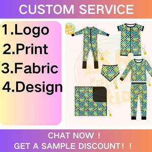 Özel yumuşak bambu bebek pijama 2 parça bodysuit uzun kollu onehoodies hoodies tişörtü t-shirt Unisex aile eşleştirme kıyafetler - Product Image 6