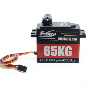 7.4V 65KG 360 Degree Magnetic Encoders Steel Gear Servo 60kg Torque for RC Airplane Parts 4mm AGV Application UAV Robot AI