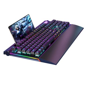 ESGAMING金属アルミニウムフロントパネル有線キーボードデスクトップホットスワップ可能なメカニカルキーボードゲーム用コンピュータ用メーカー - Product Image 3