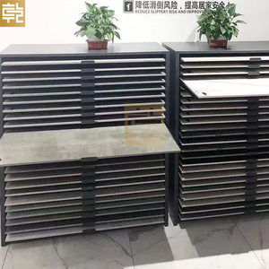 Nhà máy tùy chỉnh 20 lớp PVC gạch ngăn kéo tủ trưng bày 60x120 đá cẩm thạch Granite Mẫu Rack cho showroom sử dụng - Product Image 5