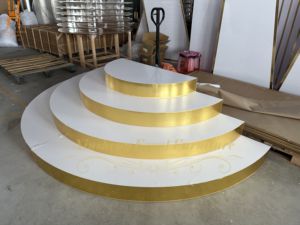 Tiệc cưới Đồ nội thất bên trắng sân khấu nửa vòng acrylic và PVC nền tảng sân khấu cho các sự kiện - Product Image 2