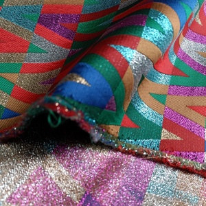 Tela de brocado Jacquard brillante tejida con patrón geométrico de Metal de poliéster de suministro de fábrica de muestra gratis para vestido JSF2270 - Product Image 5