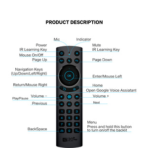 Transpeed G20spro BT telecomando Wireless Air Mouse con apprendimento IR e funzione di retroilluminazione del controller vocale - Product Image 6