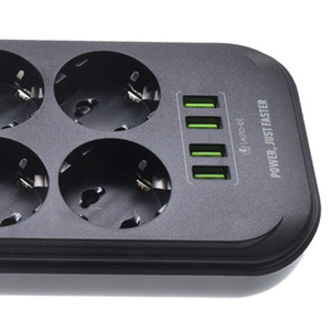 <strong>6</strong> Ways EU Extension Power Strip With Rock Switch <strong>16A</strong> 4 USB 3A Schuko Type-F Electric Power <strong>Socket</strong> Multifunction Inlet Bar 2m - Product Image 5