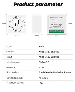 Tuya Smart Switch ZigBee a 2 vie per l'automazione domestica intelligente il supporto dell'interruttore del modulo fai da te funziona con Alexa Google Home - Product Image 3