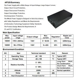 Fuente de alimentación personalizada de gama alta 200W-2000W Potencia de Salida 0-60V DC Frecuencia 100V Entrada 5A Corriente para aplicaciones de la industria LED