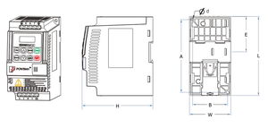 Convertidor de frecuencia inteligente POWTRAN 1.5kW AC 3PH 220V VFD Mini inversor eficiente VFD Vsd diseño compacto frecuencia Variable - Product Image 6