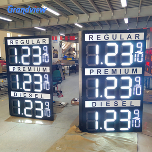 Modulo numeri digitali di colore bianco da 12 pollici display a led a 7 segmenti per segni di prezzo dell'olio led gas price sign telecomando