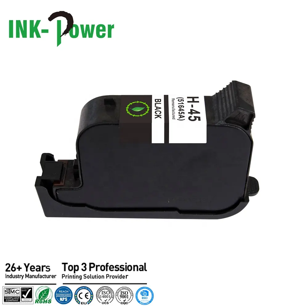 HP45 HP45A HP Deskjet 830c 인쇄 기계를 위한 잉크 힘 45 45A 51645 51645A 검정 Remanufactured 잉크 제트 잉크 카트리지 Tinta Cartucho