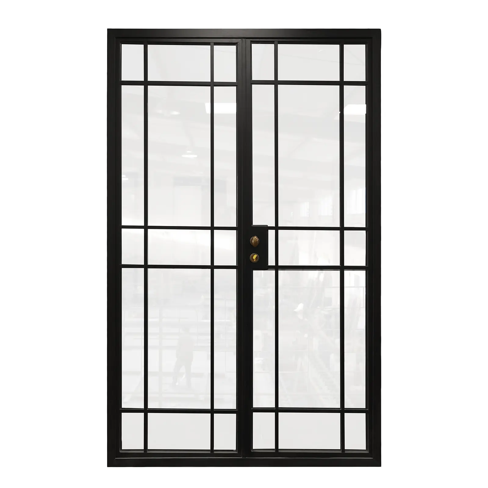 Porta de vidro de aço interior de aço maciço Divisor de sala de porta interna Crittall parede de vidro fixa ou de batente