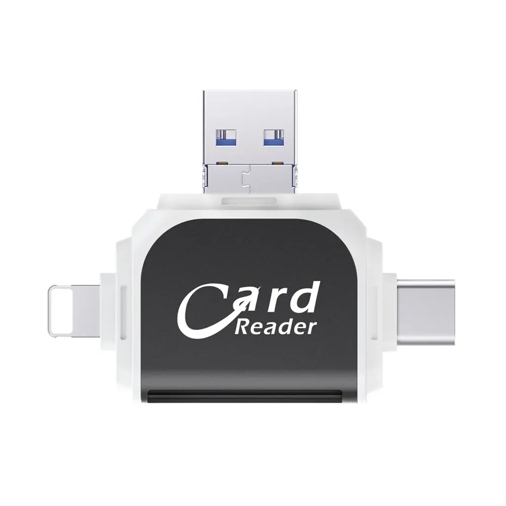 Металл 4 в 1 SD TF карта памяти OTG адаптер R015 для IPhone Android Linux USB A/8 Pin/Micro /Type C на SD TF кард-ридер конвертер