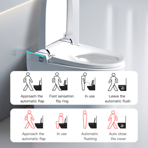 Modern siyah High End çin basit uzatılmış altın temizleme fonksiyonu Wc akıllı tuvalet akıllı Tank bide ile otomatik açık - Product Image 2