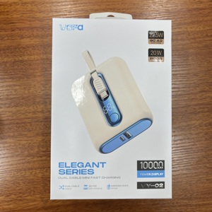 VaFa VY-02ミニ10000mAhパワーバンク内蔵デュアルケーブルデジタルディスプレイと高速充電サポート