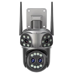 Factory <strong>4</strong> Lens Wifi Ptz <strong>Camera</strong> for Outdoor Colorful Night Vision 10X Zoom with Alert Light - Product Image 1
