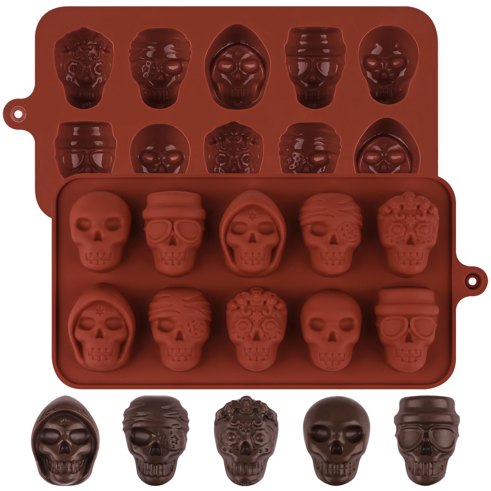 Calavera de chocolate de 10 rejillas