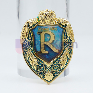 Bán sỉ tùy chỉnh thực Úc Liên Bang lực lượng kim loại dịch vụ an ninh phù hiệu đã nghỉ hưu với người giữ da - Product Image 2