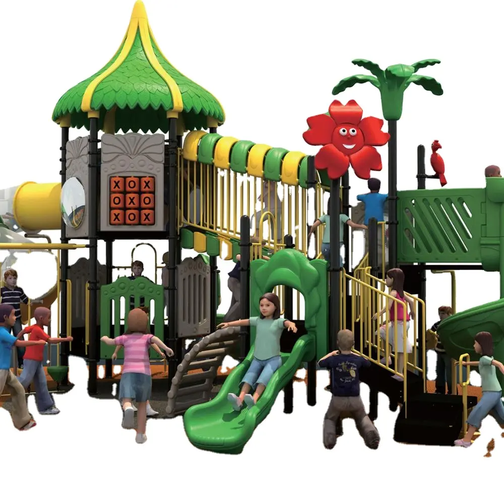 Parque infantil al aire libre, equipo de tobogán de plástico a la venta, parque de atracciones para niños