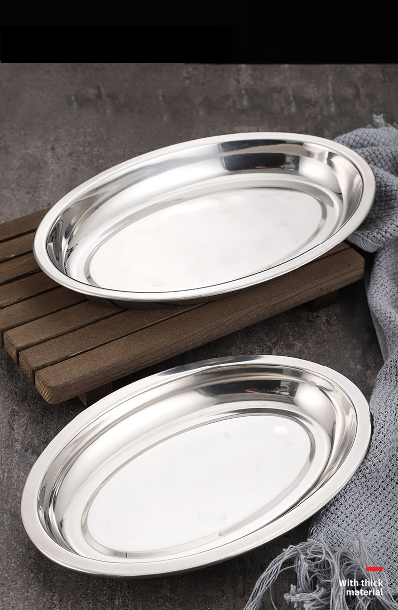 Degaussing Stainless Steel Oval Dish Kitchenware Cheap Dinner Plates For Sale