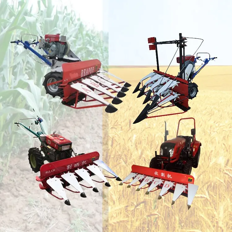 Mini cosechadora montada en tractor, máquina de recolección de arroz, maíz, trigo, soja, precio en venta