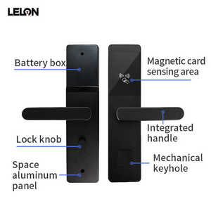 Mat Black Hotel Smart Electronic Lock Security Door Card Key Fingerprint Password Company App Specific Control <strong>Network</strong> Access - Product Image 4