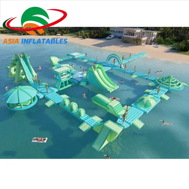 Zee Opblaasbare Drijvende Waterpark Voor Volwassenen Commerciële Gigantische Opblaasbare Waterpark Drijvende Water Speeltuin