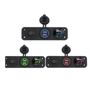DC 12 <strong>V</strong> 24 <strong>V</strong> Multi Function Car <strong>Charger</strong> With USB and Digital Voltage Meter and 12v Power Socket for Car Marine Boat Ship - Product Image 6
