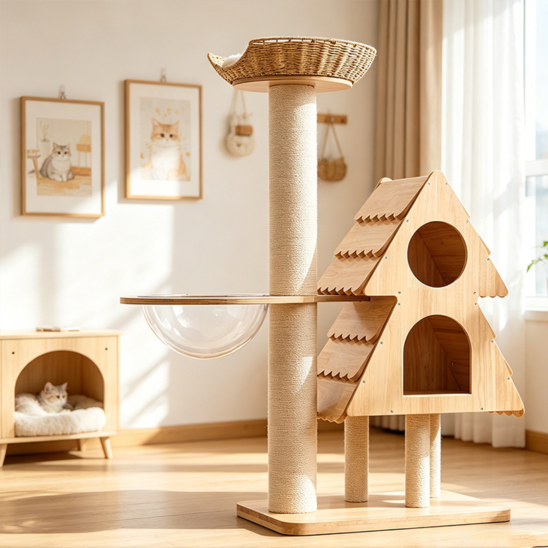 Cadre d'escalade pour chat en bois
