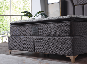 เฟอร์นิเจอร์ห้องนอนเตียงแฝดแบบเดี่ยวเตียงคู่ราชินีซุปเปอร์คิงไซส์ผ้าโรงแรมตกแต่งกรอบฐานเตียงสไตล์โมเดิร์น - Product Image 5