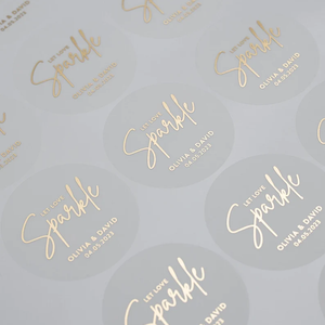 Özel baskılı su geçirmez şeffaf mat teşekkür ederim Logo yapışkanlı etiket altın folyo etiket baskı kabartma - Product Image 1