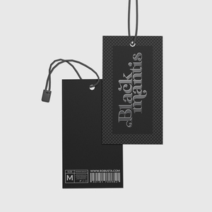 Etiquetas colgantes de ropa en relieve de lujo personalizadas, etiqueta de precio de ropa, papel brillante con cuerda, etiqueta colgante para ropa, etiquetas con logotipo - Product Image 1
