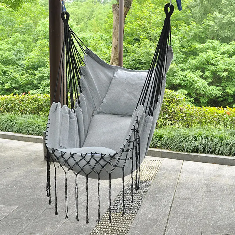 Cadeiras de hammock para fora, cadeira balanço com borla para pendurar no ar livre