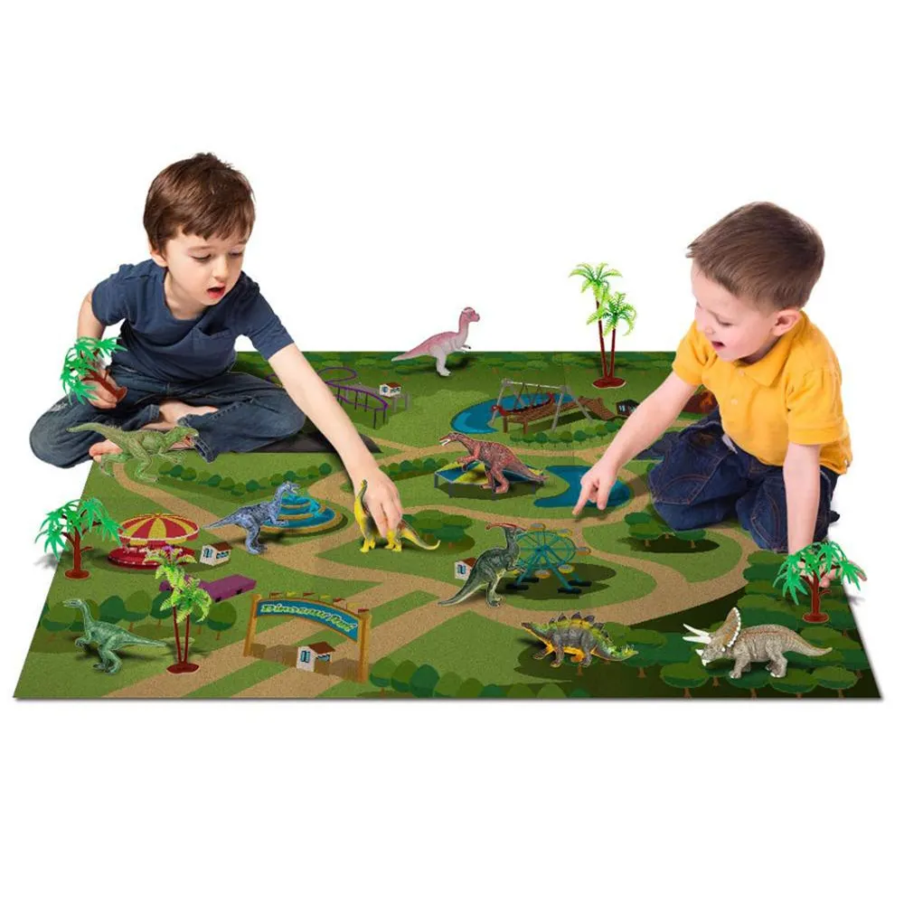 เด็กการศึกษาไดโนเสาร์สมจริง World ของเล่นรูป Activity Play Mat