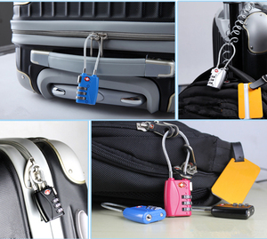 流行 TSA 批准旅行箱包锁扣 3 数字组合金属电缆 TSA 锁 - Product Image 6