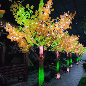 Customized RGB LED Christmas Tree Lights PVC Gingko Biloba Decorative Lighting Externally Controlled Changing Colours Landscape - Product Image 1