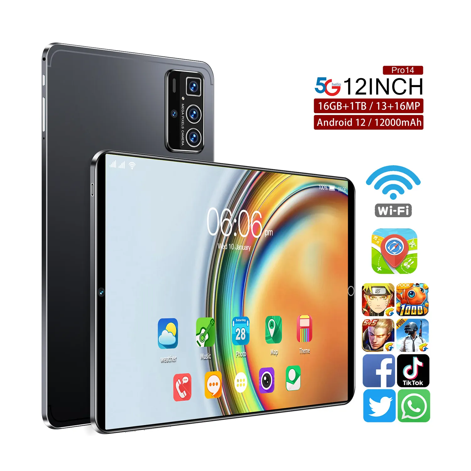 2023 nouveau Design Pro14 12 pouces tablette Android 12 prix de la tablette pas cher 12 pouces livraison rapide Android tablette Pc