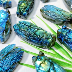 ラブラドライトセミ彫刻天然クリスタル彫刻お土産用工場直販1PC高品質