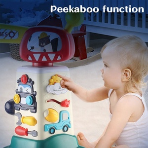 Samtoy İşlevli eğitim pil işletilen bebek karikatür işık ve müzik ile 360 rotasyon pençe makinesi kule vinci oyuncak - Product Image 4