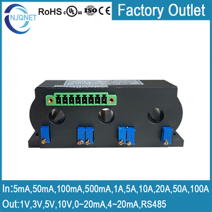3 Phase Current <strong>Sensor</strong> QN3DB1 AC 50mA 100mA 500mA 1A 5A 10A 20A 50A 100A / DC <strong>4</strong> <strong>20mA</strong> 10V 5V RS485 Three Phase Current Transducer - Product Image 5
