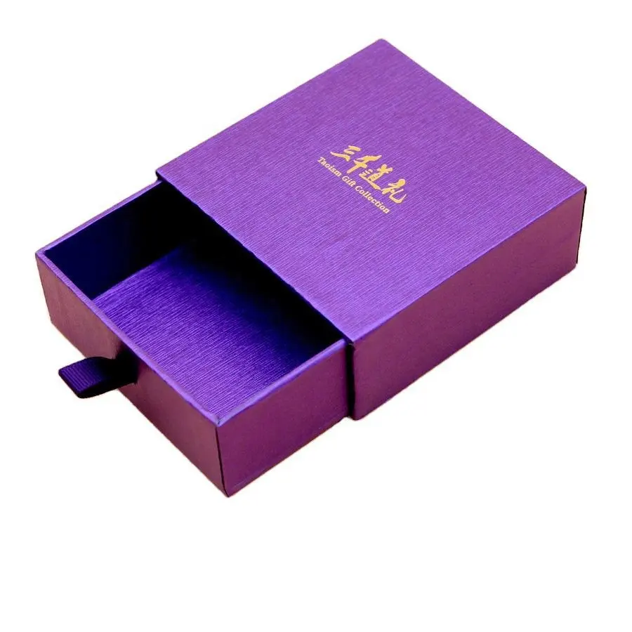 Individuelles Logo starre luxuriöse verschiebbare Schmuckverpackung aus Papierkarton mit verschiebbarer Schublade Geschenkbox
