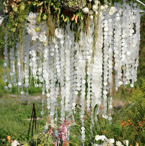 Phông nền đám cưới bằng tấm Mica cho vòm trần, trang trí rèm vòm, mang lại sự sang trọng cho các buổi lễ cưới, trang trí đám cưới bằng vỏ sò - Product Image 2