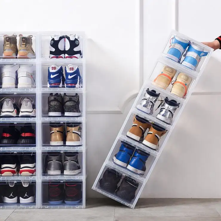 Boîte de rangement de chaussures, meuble de stockage pour baskets avec logo personnalisé, décoration de maison, vente en gros