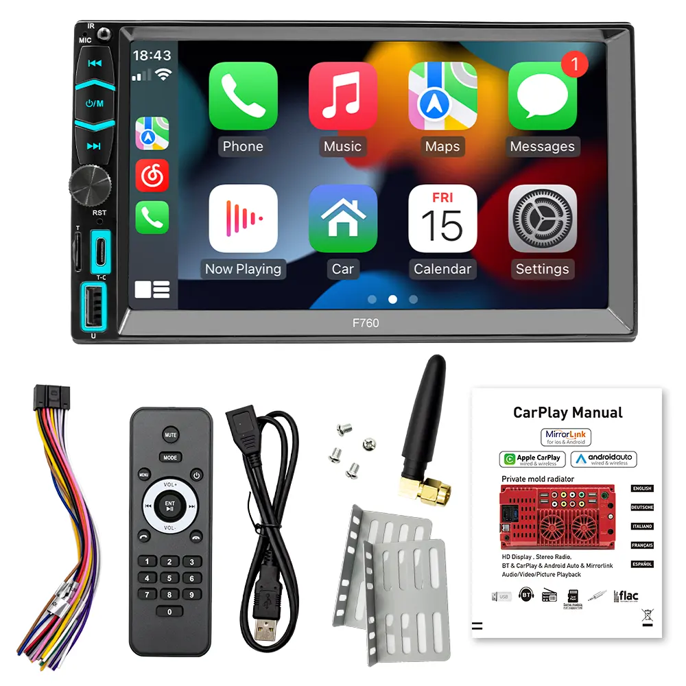 مشغل سيارة 2 Din 7 بوصة MP3 MP5 مشغل سيارة عالمي أندرويد راديو متعدد الوسائط للسيارة مشغل فيديو لدعم مرآة الاتصال بالبلوتوث