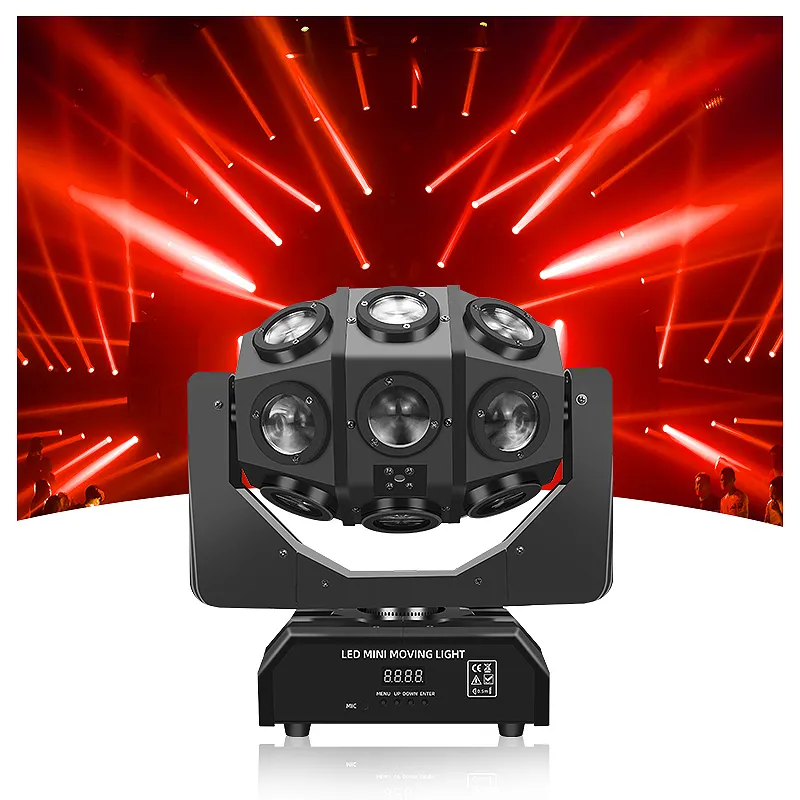 SHTX New 18Pcs Rotating Beam Moving Head Light Stage Ball Light DMX Control DJ Disco Christmas laser Show LED Lighting Equipment