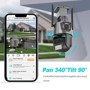 กล้อง CCTV ตรวจจับการเคลื่อนไหวระบบ WiFi 3เลนส์หน้าจอคู่กันน้ำ4MP แบบ Full HD คุณภาพสูงกลางแจ้ง - Product Image 4