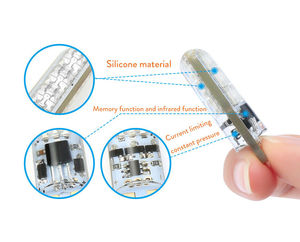 2XウェッジライトT10W5W RGBLED電球DC12V 50506SMDストロボフラッシュ車内装飾ライト自動リモコン照明用 - Product Image 2