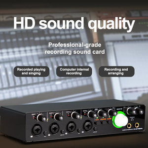 MD44 Professional 4 <strong>Input</strong> and 1 <strong>Output</strong> 24Bit 192Hkz Mini <strong>Usb</strong> <strong>Audio</strong> Interface 4 Channel <strong>USB</strong> Sound Card for Live Recording